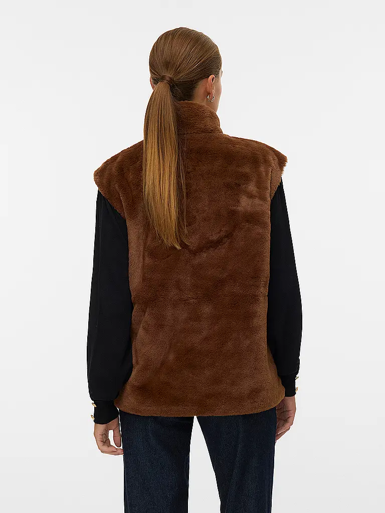 VERO MODA | Gilet in Felloptik VMSONJAPOPPY | Braun