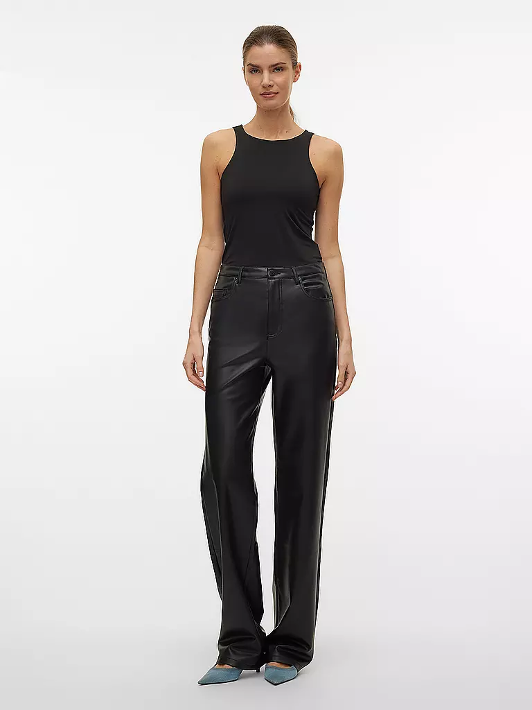 VERO MODA | Hose in Lederoptik VMTESSA | schwarz