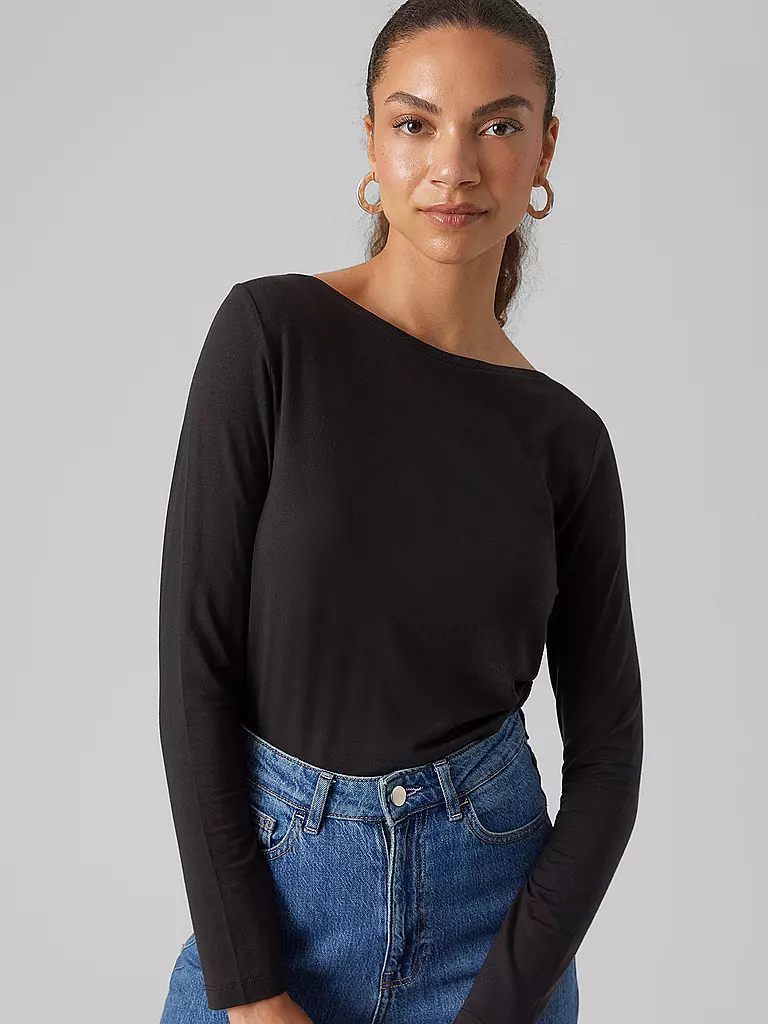VERO MODA | Langarmshirt VMAVA | schwarz