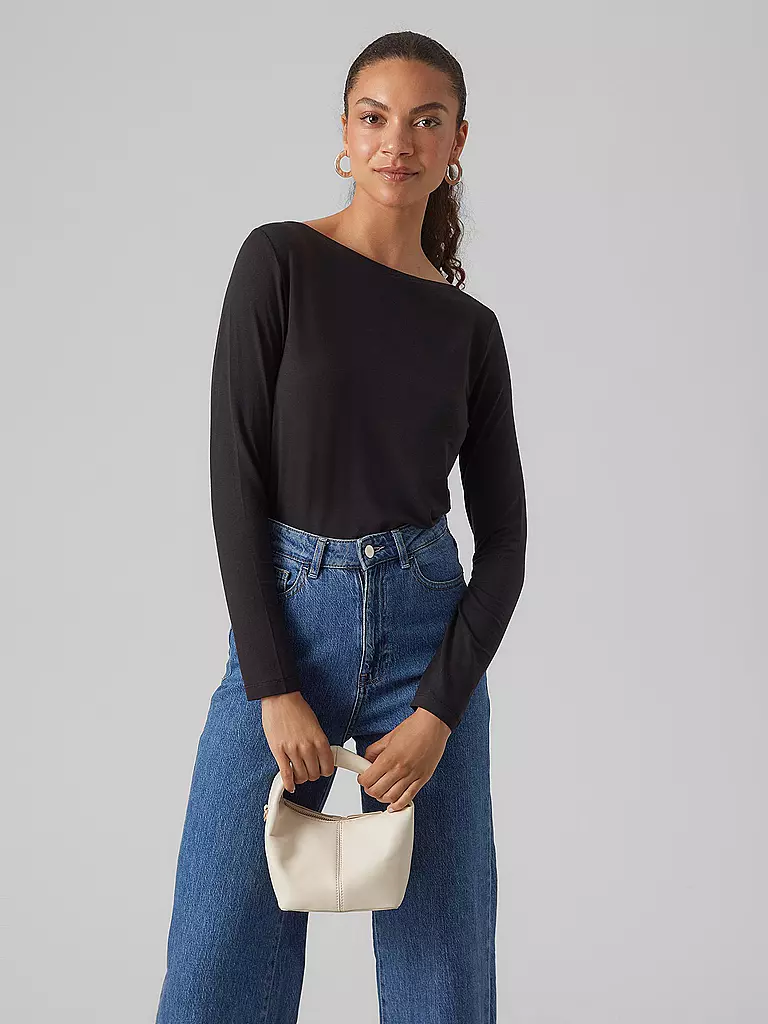 VERO MODA | Langarmshirt VMAVA | schwarz