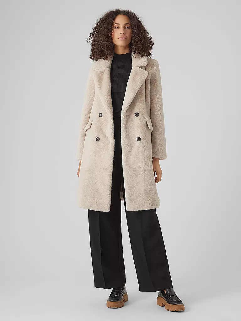 VERO MODA | Mantel in Felloptik VMSONJAELLY | creme
