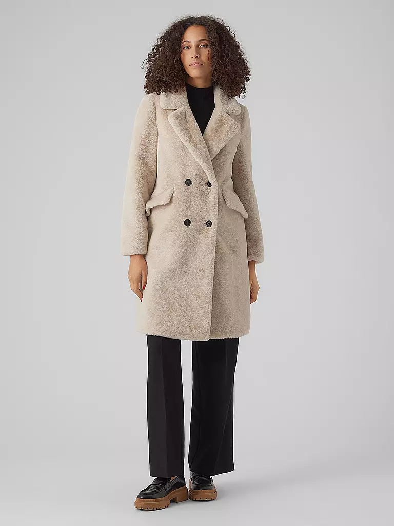 VERO MODA | Mantel in Felloptik VMSONJAELLY | schwarz