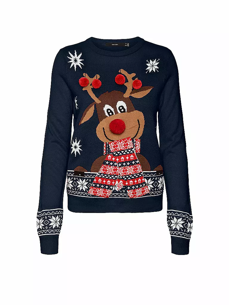 VERO MODA | Pullover VMNEWFROSTYDEER | dunkelblau