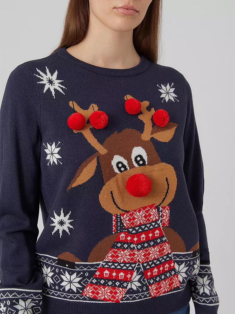 VERO MODA | Pullover VMNEWFROSTYDEER | dunkelblau