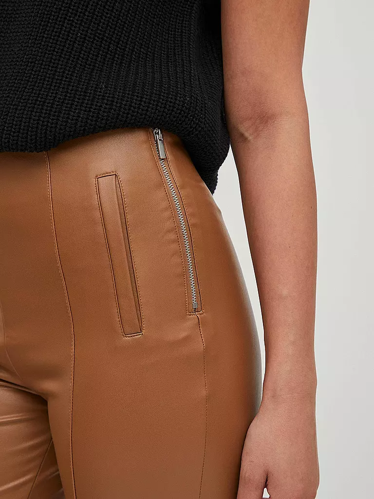 VILA | Hose Leder VICORDELIA | camel