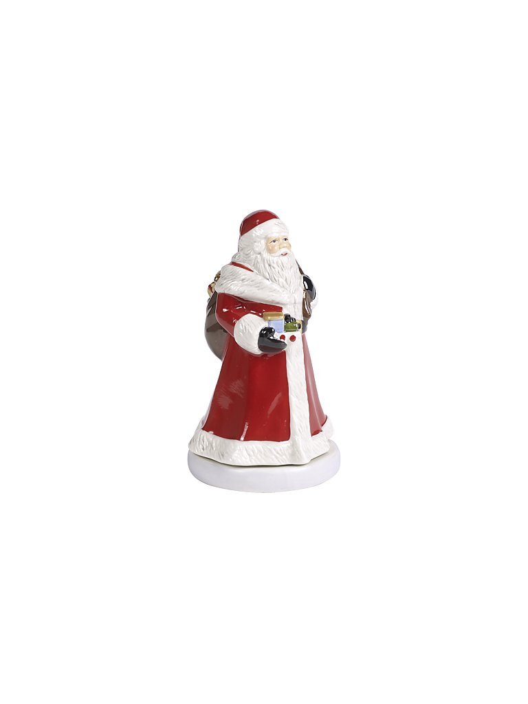 Villeroy & Boch Nostalgic Melody Santa, dekorative Weihnachtsmann-Figur aus Hartporzellan, drehend, Metall, Kunststoff, bunt