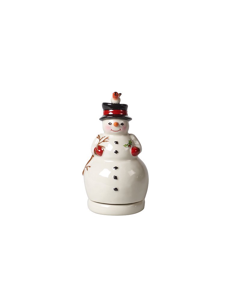 Villeroy & Boch - Nostalgic Melody Schneemann Drehend Weiß, Weihnachtsdeko, Spieluhr Weihnachten, Music Box, Deko Modern, Tischdeko, Dekoartikel Xmas, Weihnachten, Hartporzellan, Metall, Kunststoff