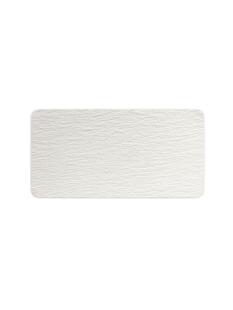 Villeroy & Boch - Manufacture Rock Blanc Servierplatte Weiß, Spülmaschinenfest, Mikrowellensicher, Servierteller, Serviertablett Rechteckig, Geschirr, Premium Porzellan