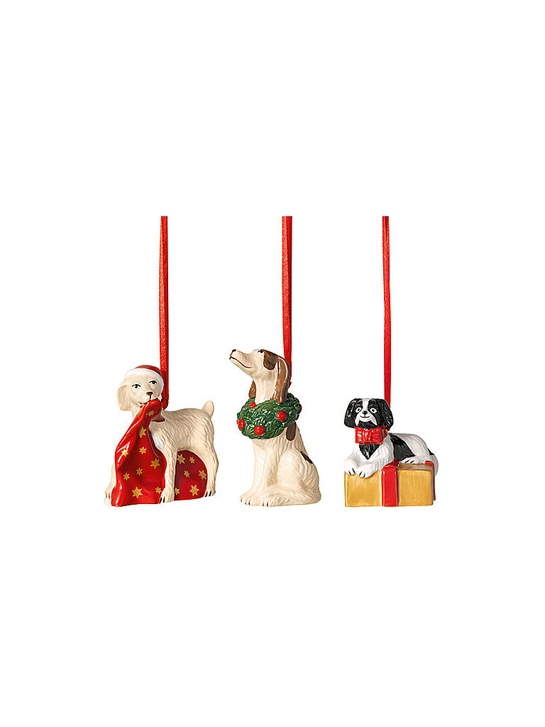 VILLEROY & BOCH Weihnachtsornament 3tlg. 5x5x7,5cm HUNDE – Villeroy & Boch