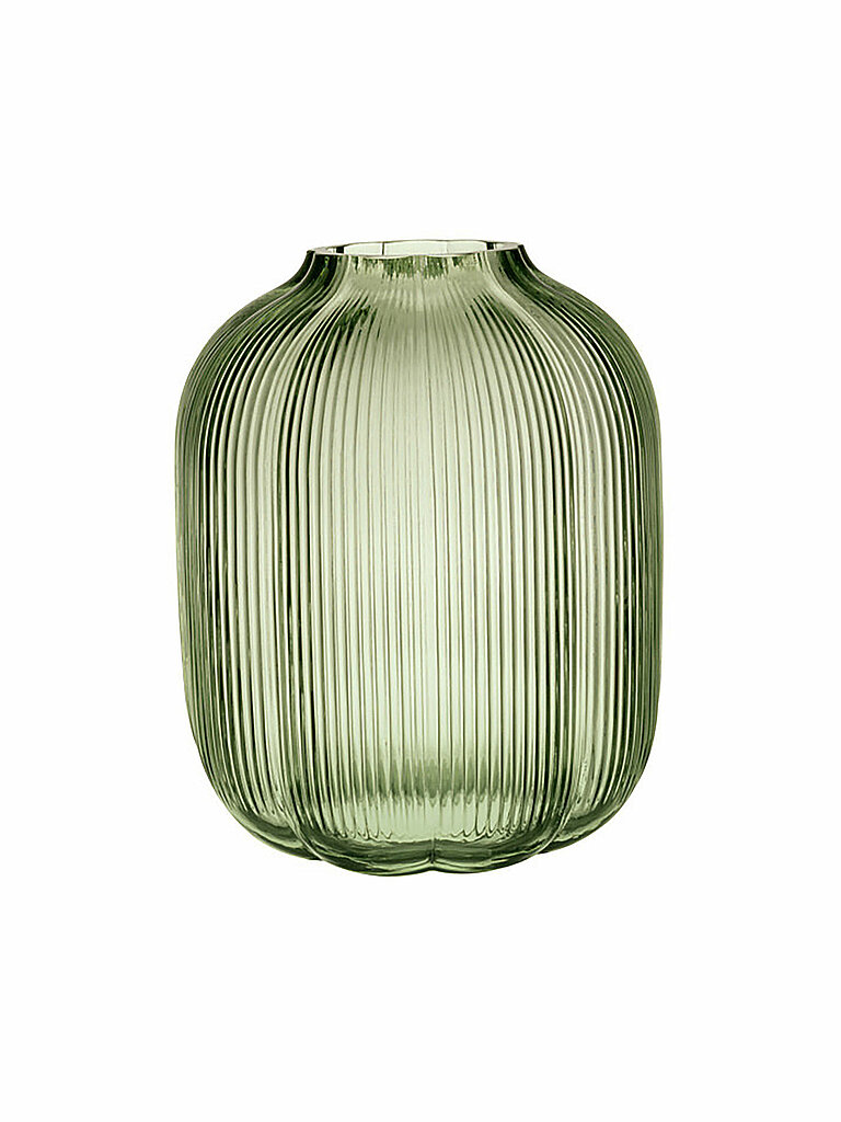 Vase Fleur vert  Grün  Glas  19 cm  Dekoration Vasen Glasvasen