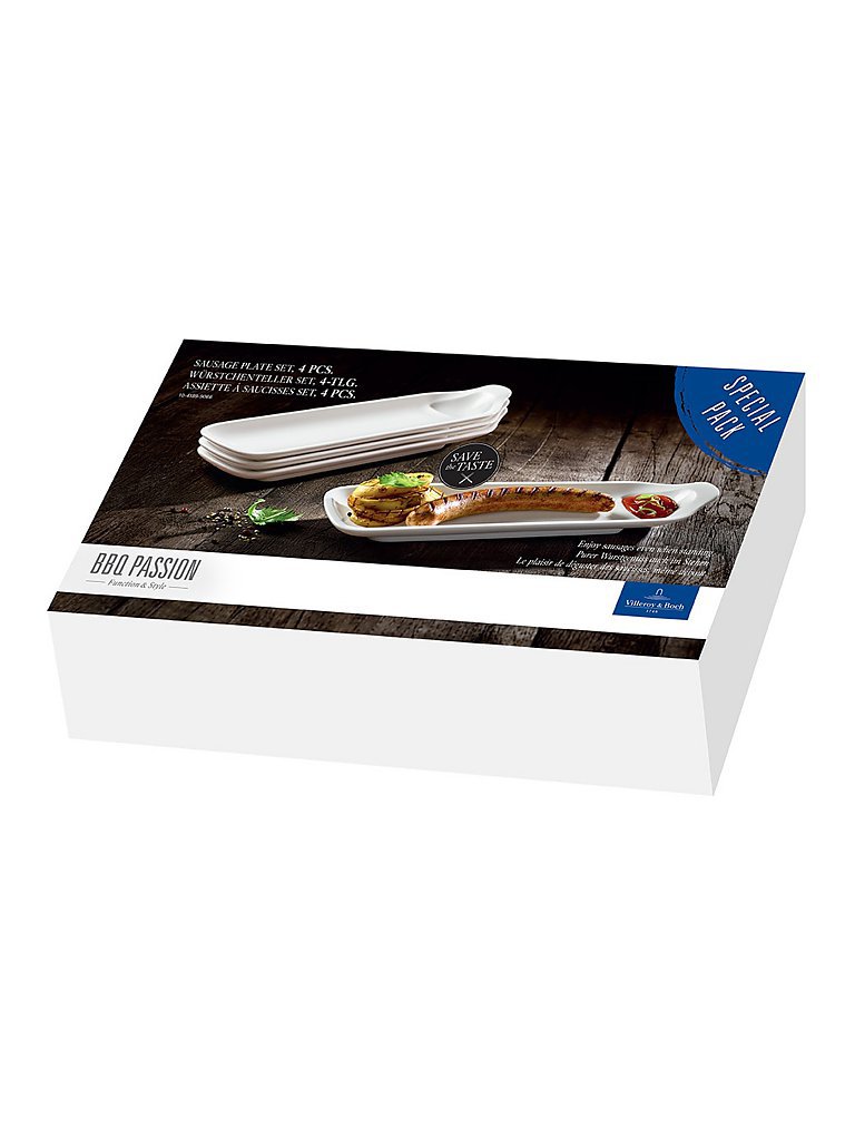 VILLEROY & BOCH Wrstchenteller-Set 4-tlg. BBQ Passion wei