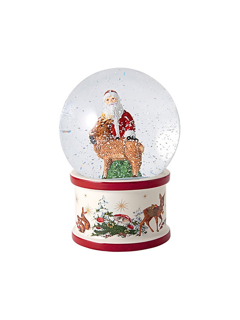 VILLEROY & BOCH Christmas Toys - Schneekugel Santa mit Hirsch 12x12cm bunt