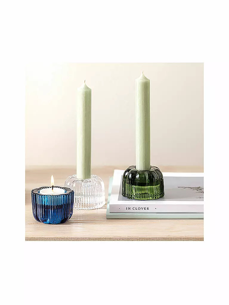 VILLEROY & BOCH | Kerzenständer 2in1 6x4,5cm FLEUR  | transparent