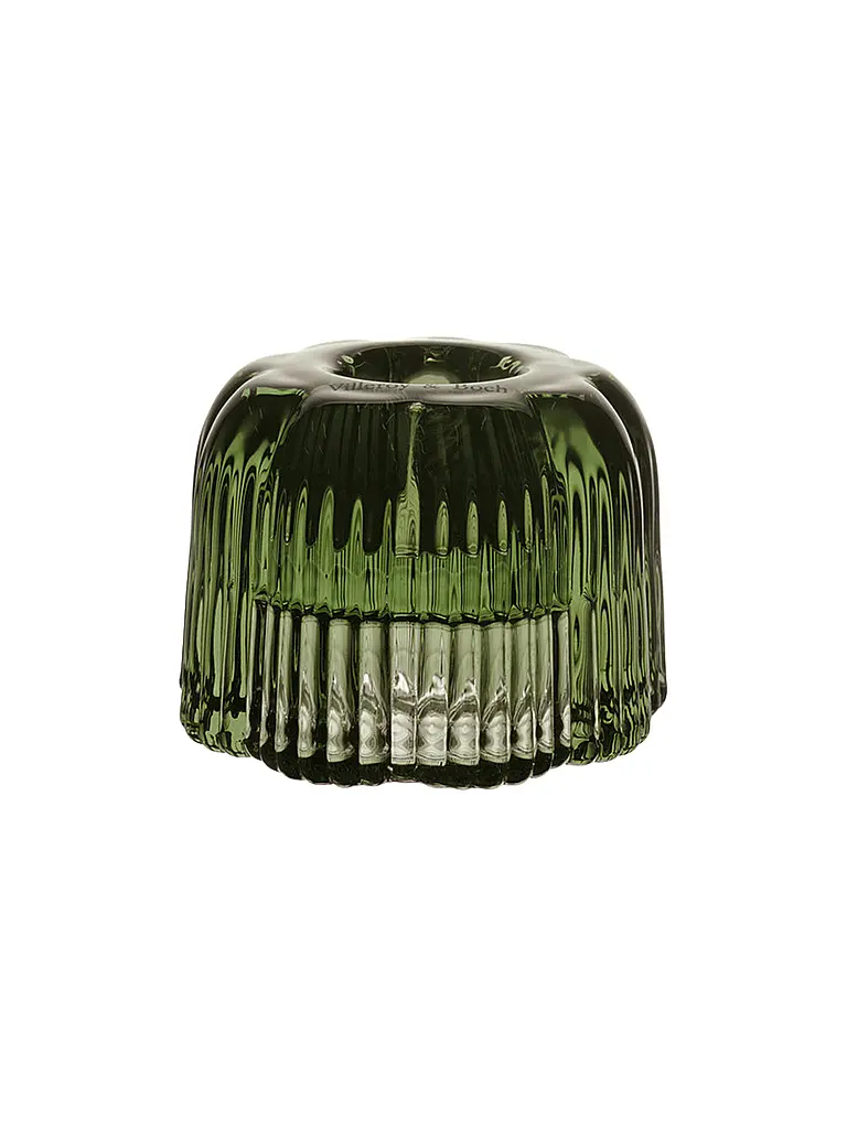 VILLEROY & BOCH | Kerzenständer 2in1 6x4,5cm FLEUR VERT | dunkelgrün