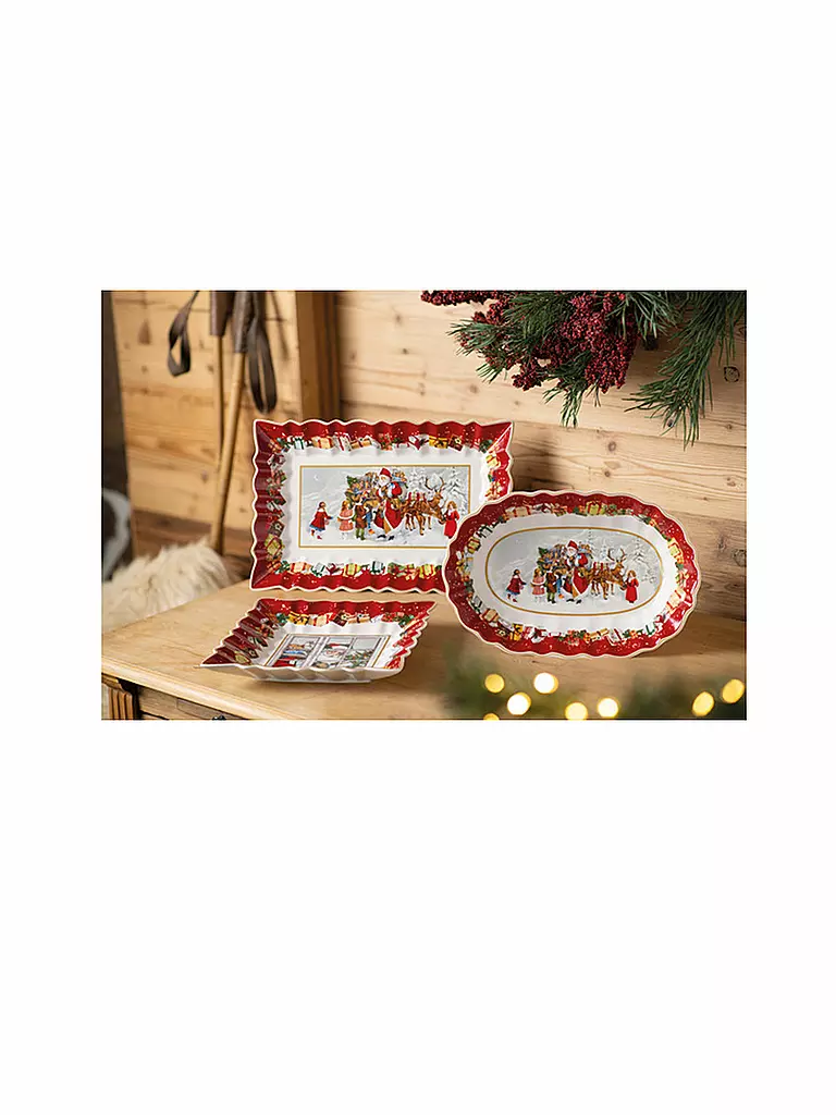 VILLEROY & BOCH | Toy's Fantasy Schale oval groß, Santa & Kinder 29x19cmx5,5cm |