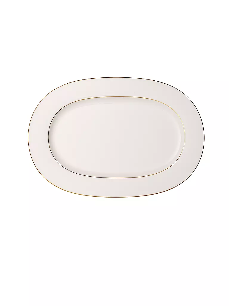 VILLEROY & BOCH SIGNATURE | Platte oval "Anmut Gold" 41cm | weiss