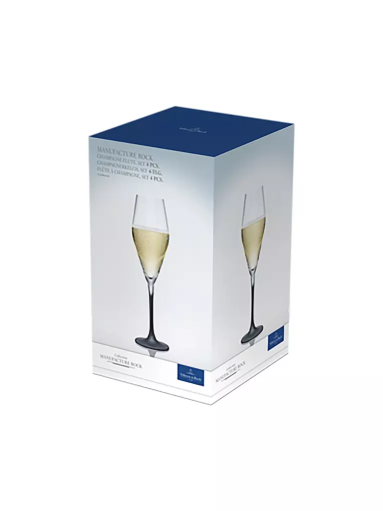 VILLEROY & BOCH | Sektglas 4er Set Manufacture Rock 260 ml | schwarz