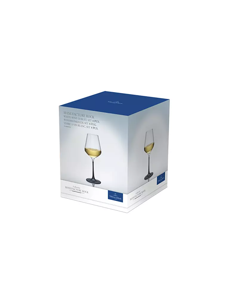 VILLEROY & BOCH | Weissweinglas Manufacture Rock 4er 380ml | schwarz