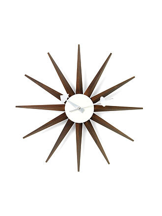 VITRA | Wanduhr Sunburst Clock Nussbaum/Schoko 47cm