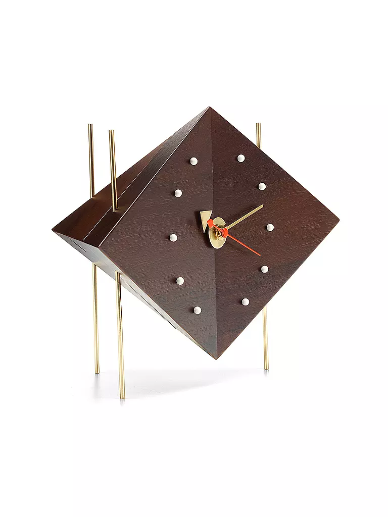 VITRA | Tischuhr - Diamond Clock Walnuss Massiv | braun