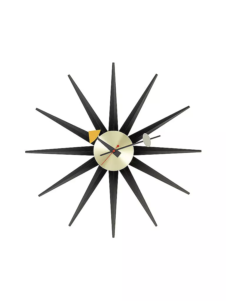 VITRA | Wanduhr "Sunborst Clock" 47cm (Messing/Schwarz) | schwarz