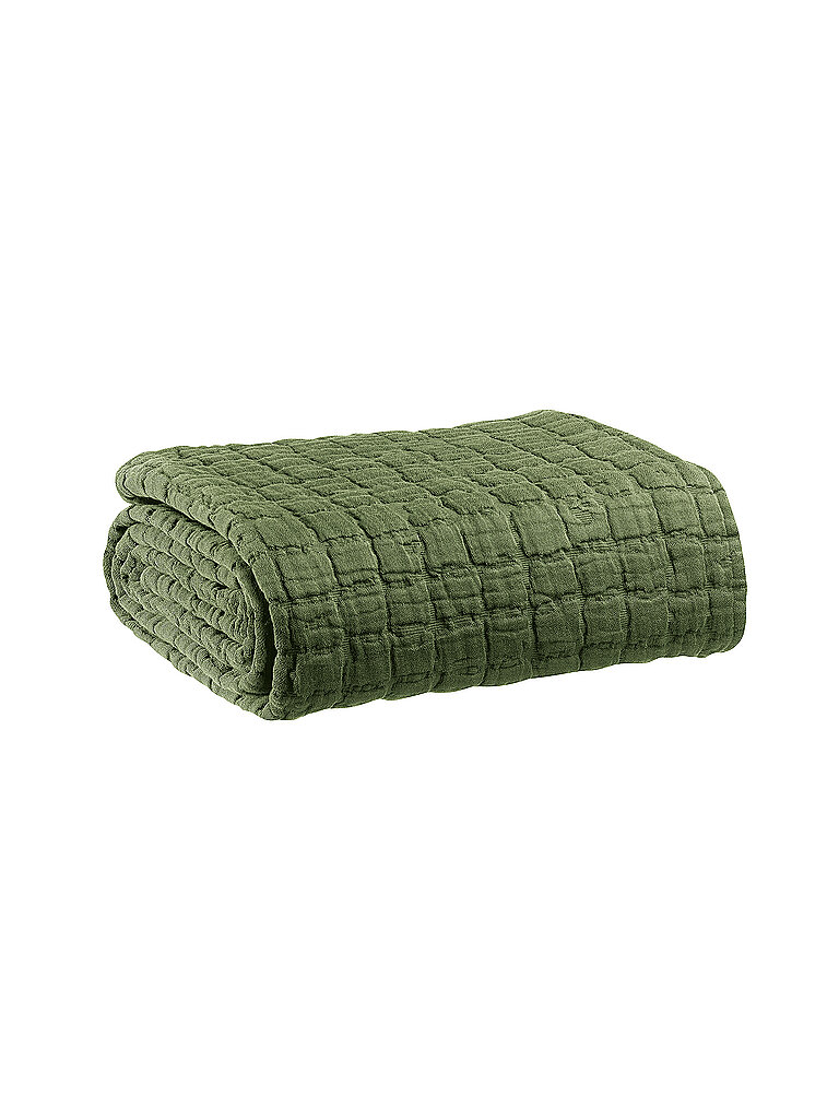 VIVARAISE Wohndecke - Plaid 130x200cm Olive dunkelgrün – VIVARAISE