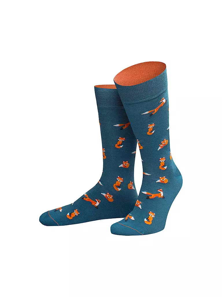 VON JUNGFELD | Herren Socken " Foxy " petrol | petrol