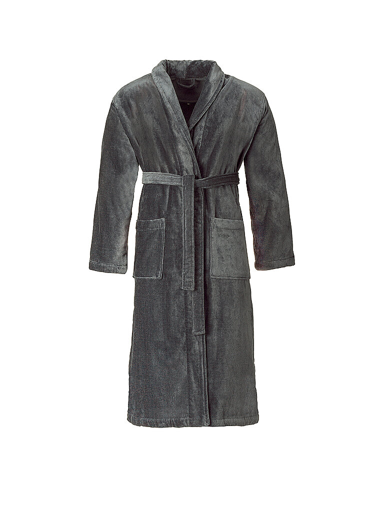 VOSSEN Unisex Bademantel FEELING-L Flanell grau | L