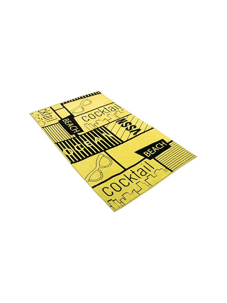 VOSSEN Strandtuch Headlines 100x180cm (Leaf Green) gelb