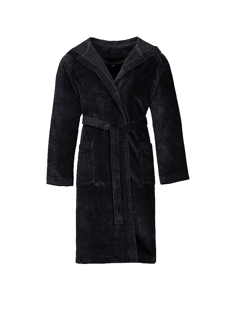 VOSSEN Unisex Bademantel TEXAS Schwarz schwarz | L