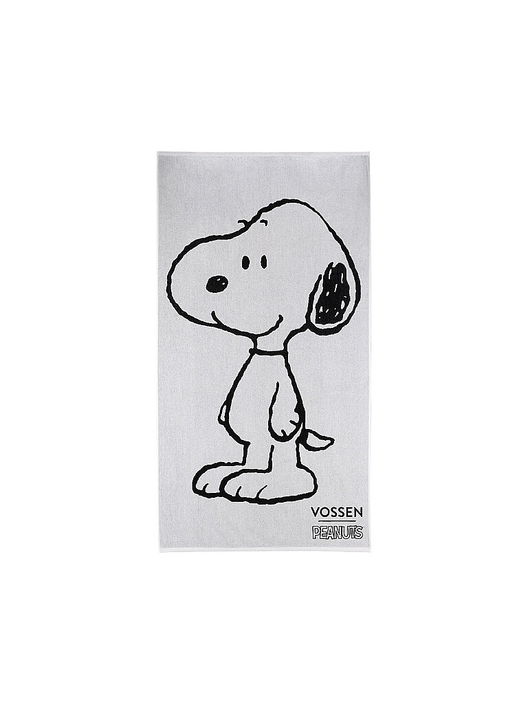 VOSSEN Strandtuch SNOOPY BEACH 100x180cm Black / White weiss