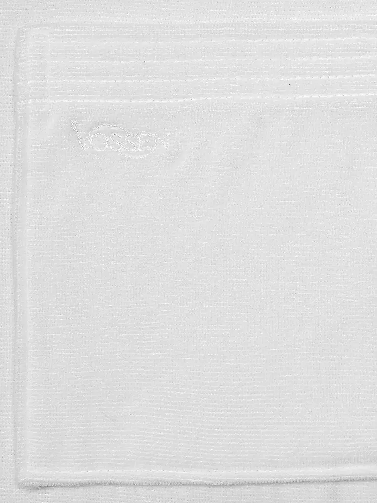 VOSSEN | Unisex Bademantel TEXAS Weiss | blau