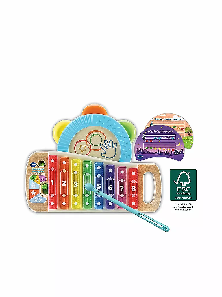 VTECH | Interaktives Holz-Xylofon mit Tamburin | keine Farbe