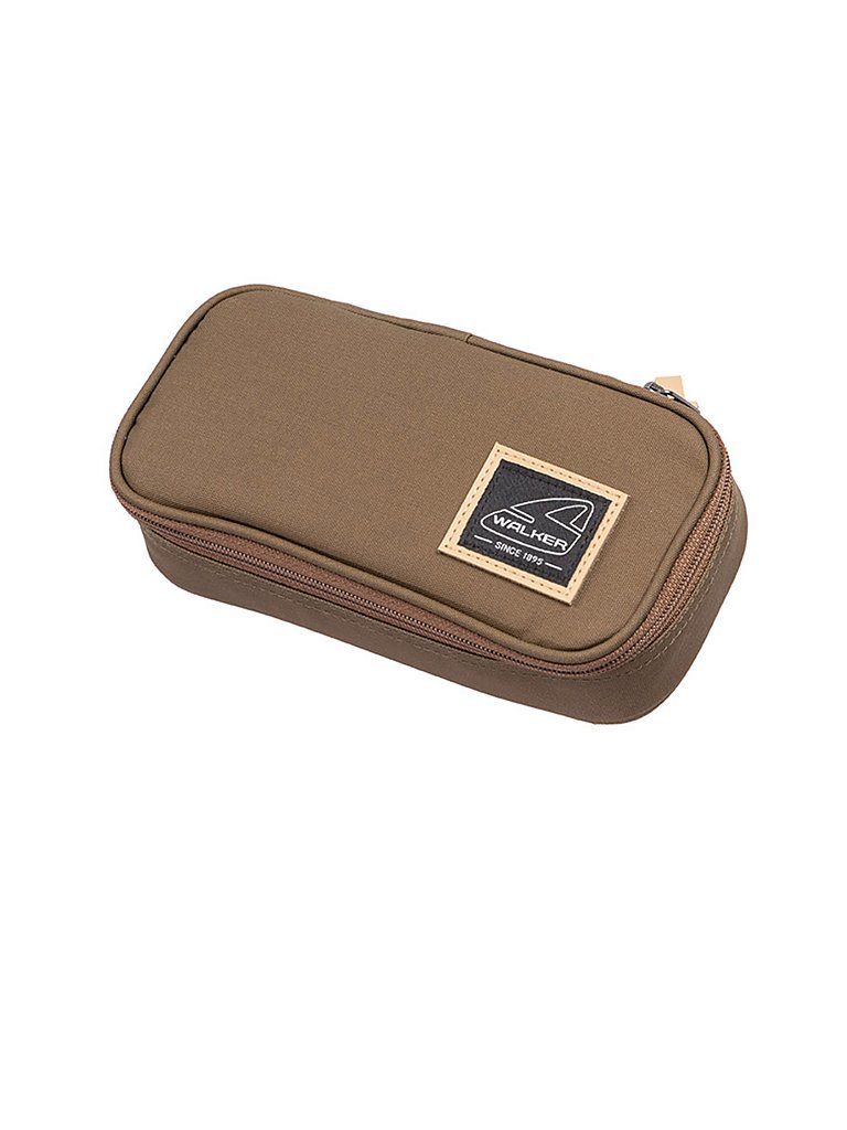 Walker Federmappe mit Innenklappe, 20 Stiftschlaufen, Reißverschluss, Capital Icon und Cult Olive Coated, SchreibtischOrganizer für Schreibwaren, Zeichen und Büromaterialien