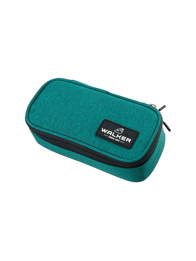 Walker Lifestyle Pencil Box Emerald, Federmappe mit geräumigem Hauptfach und doppelseitiger Trennwand mit 20 Stiftfächern, Wasser und schmutzabweisend, 21 x 10 x 6 cm