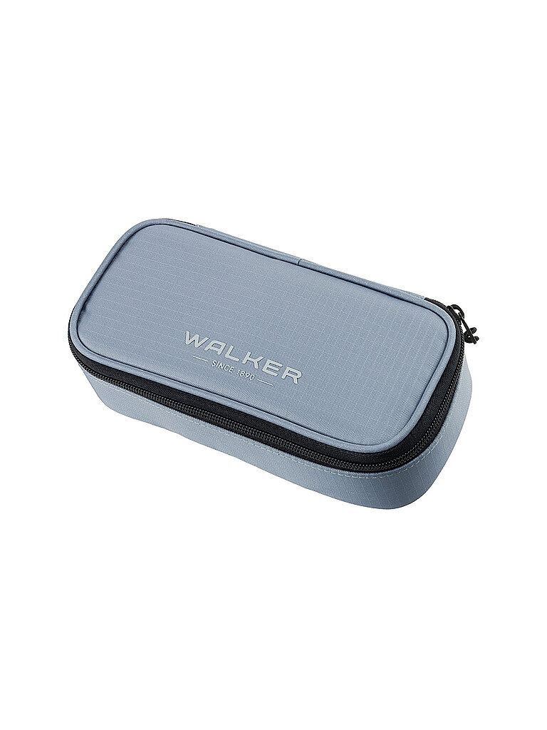 Walker 49262-075 - Pencil Box Grey, Federmäppchen mit Hauptfach, doppelseitiger Trennwand inkl. 20 Stifteschlaufen, Zippfach und Reißverschluss