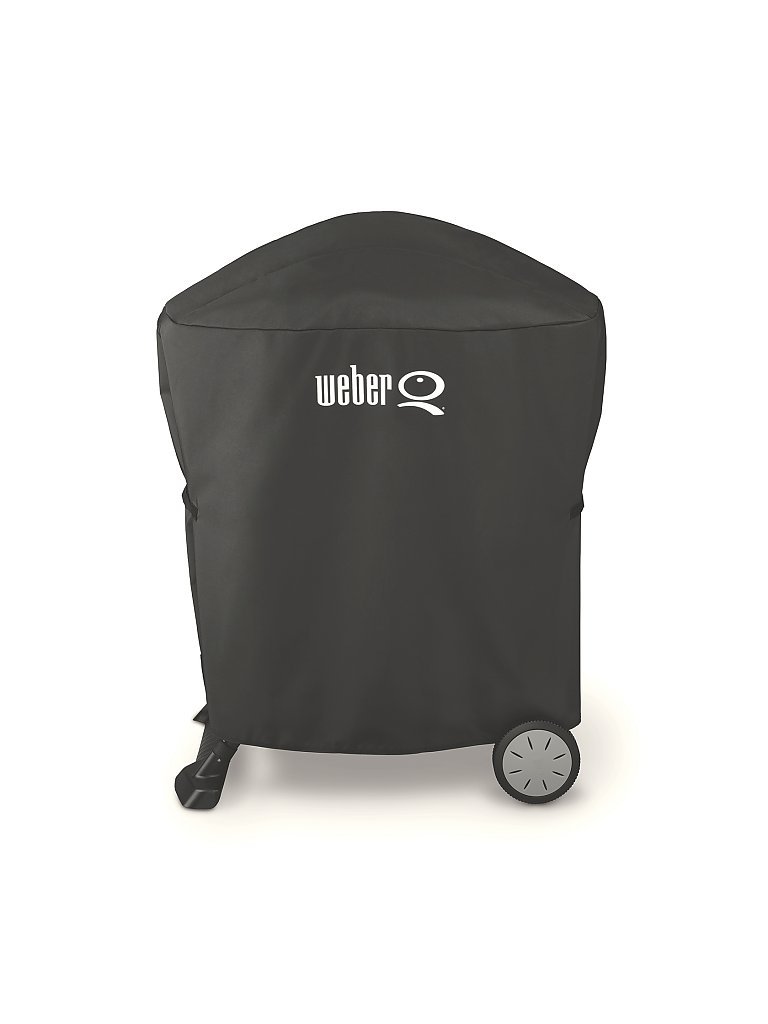 WEBER GRILL Abdeckhaube Premium für Weber® Q® 1000- /2000 - Serie inkl. Rollwagen oder Stand schwarz