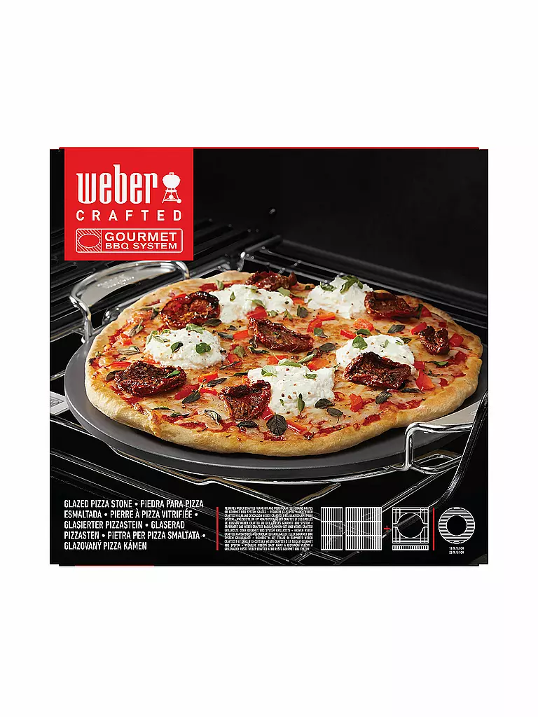 WEBER GRILL | Pizzastein Crafted BBQ System rund Keramik Schwarz | schwarz