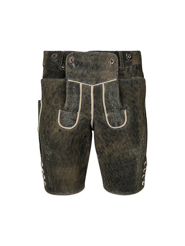 WEINBAUER Lederhose aus Rothirschleder Donau schwarz | 48