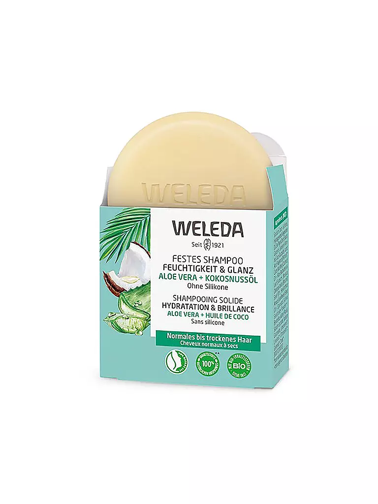 WELEDA | Festes Shampoo Feuchtigkeit und Glanz 50g | keine Farbe