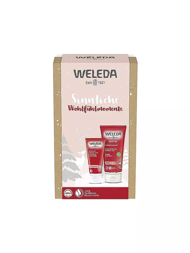 WELEDA | Geschenkset - Inspire Schönheitsdusche Granatapfel & Intensiv Handcreme Granatapfel 200ml / 50ml | keine Farbe