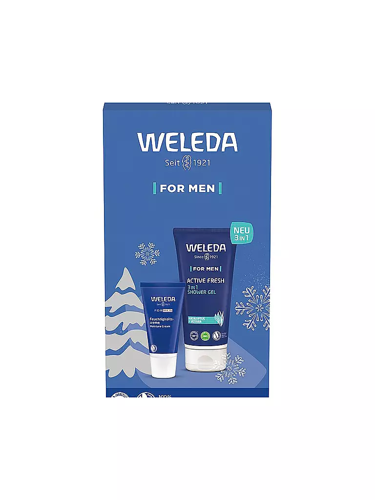 WELEDA | Geschenkset - Men Activ Fresh 3in1 Shower Gel & For Men Gesichtscreme 200ml / 30ml  | keine Farbe