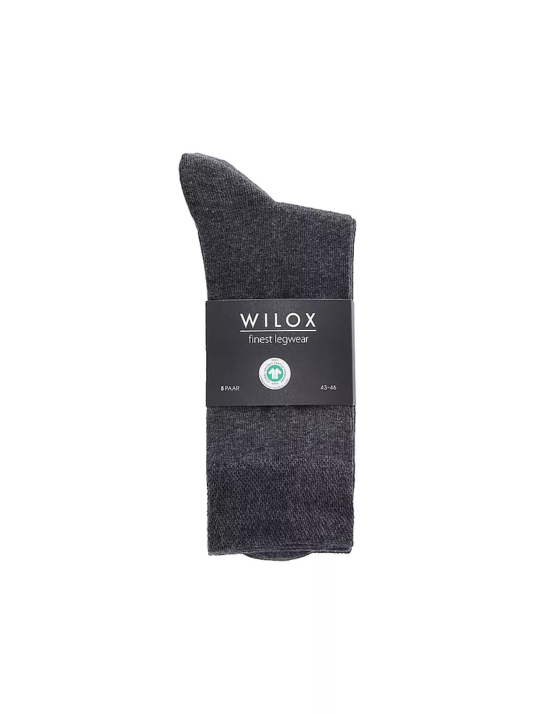 WILOX | Socken 5er Pkg anthrazit melange | dunkelblau