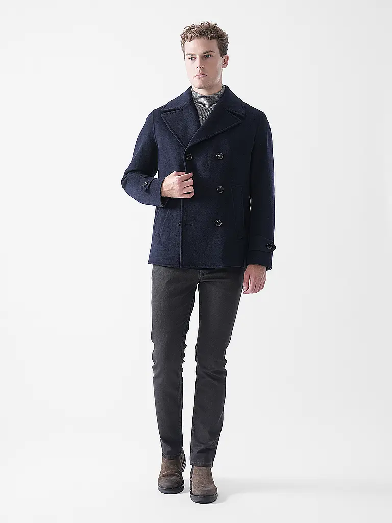 WINDSOR | Wollmantel DOPPIO | dunkelblau