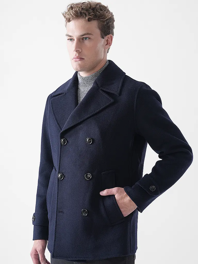 WINDSOR | Wollmantel DOPPIO | dunkelblau