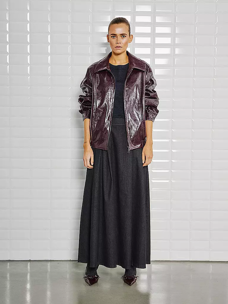 WITHBLACK | Jacke aus Lederimitat GILIAN | dunkelrot