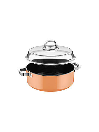 WMF | Schmortopf mit Glasdeckel FUSINTEC MINERAL PRO 6ml/28cm Papaya Orange 