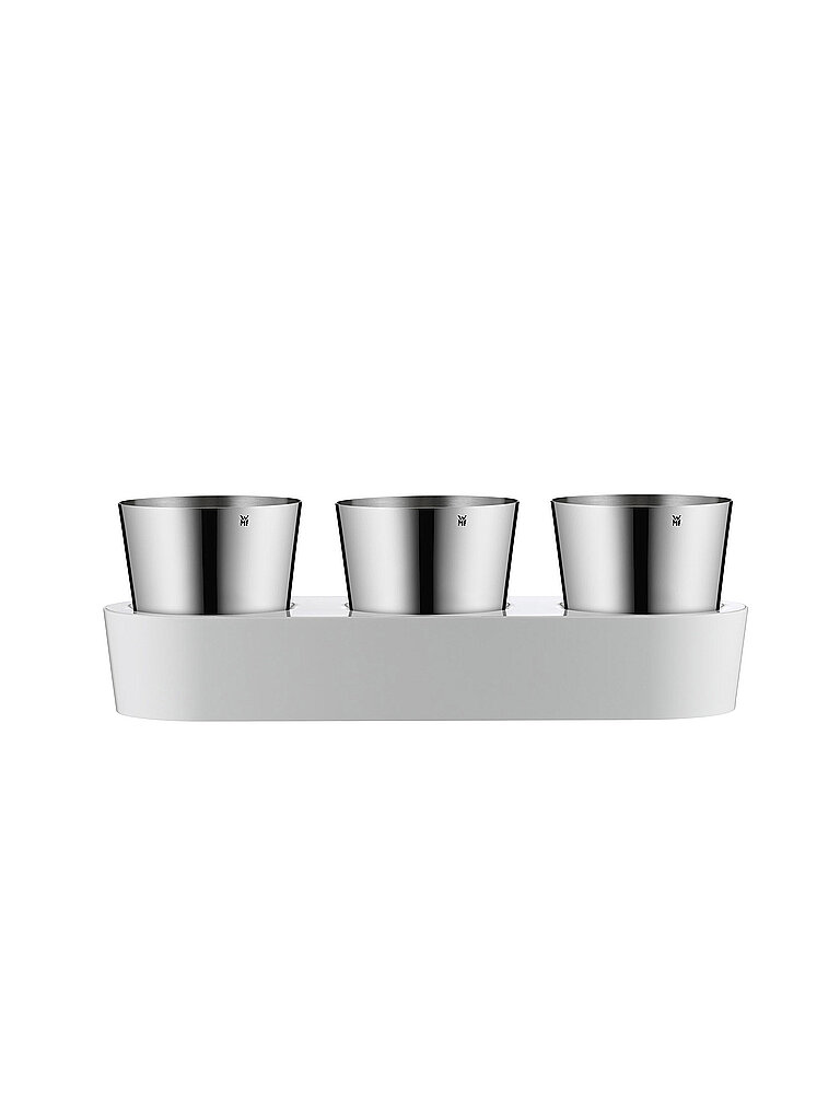 WMF Gourmet Indoor Kräutergarten Set 3-tlg Cromargan / Weiss silber – WMF