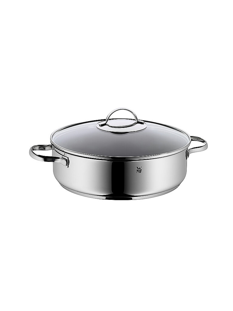 WMF Schmorpfanne 28 cm hoher Rand, Schmortopf mit Deckel 5l, Bräter Induktion, backofenfest, Antihaftbeschichtung, für alle Herdarten geeignet, tropffrei, Cromargan Edelstahl beschichtet
