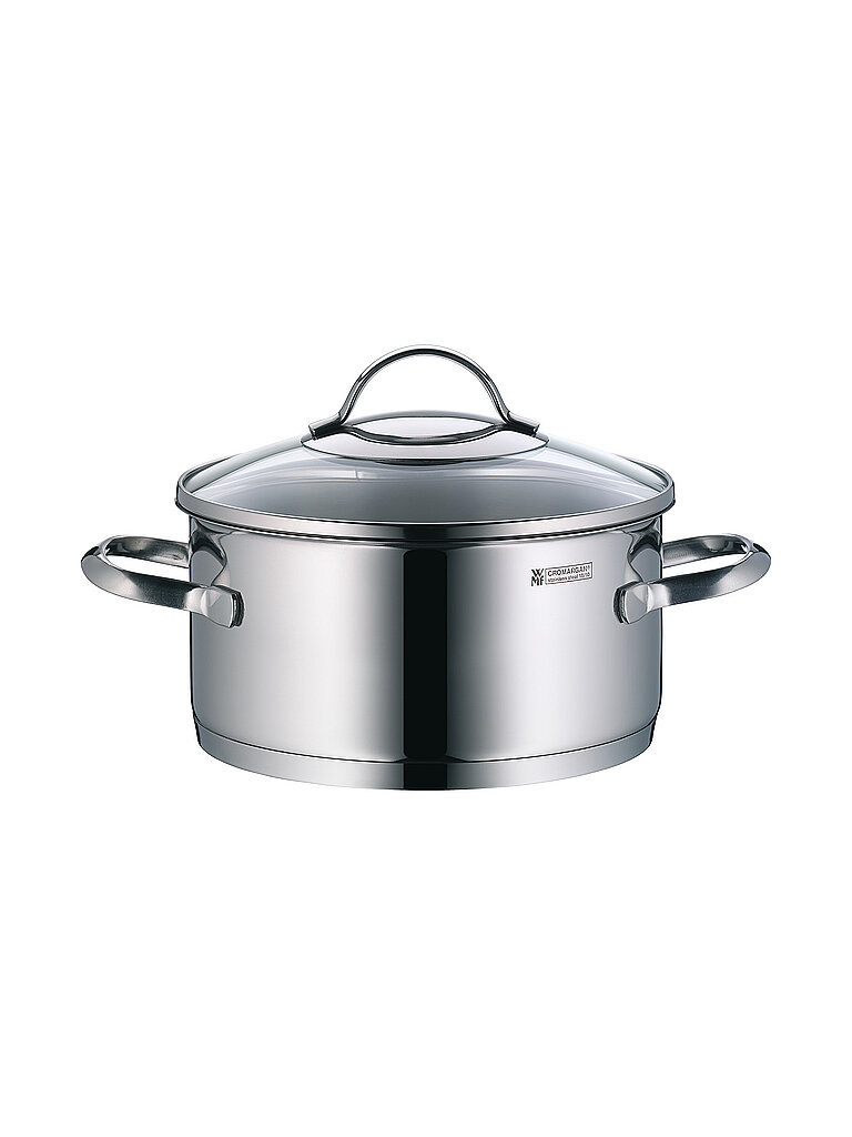 WMF Provence Plus Kochtopf klein 20cm, Glasdeckel, Bratentopf Induktion 2,5l, Cromargan Edelstahl poliert, unbeschichtet, backofengeeignet
